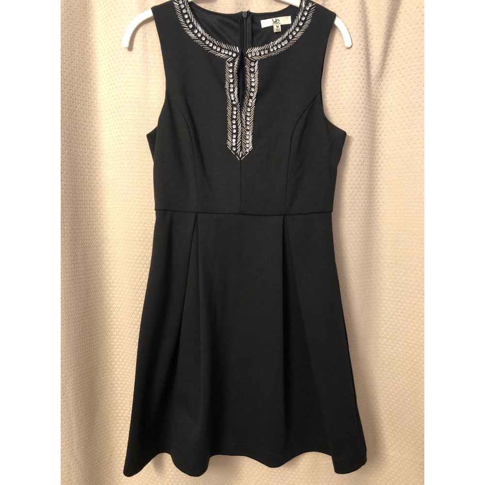 Black embellished party dress